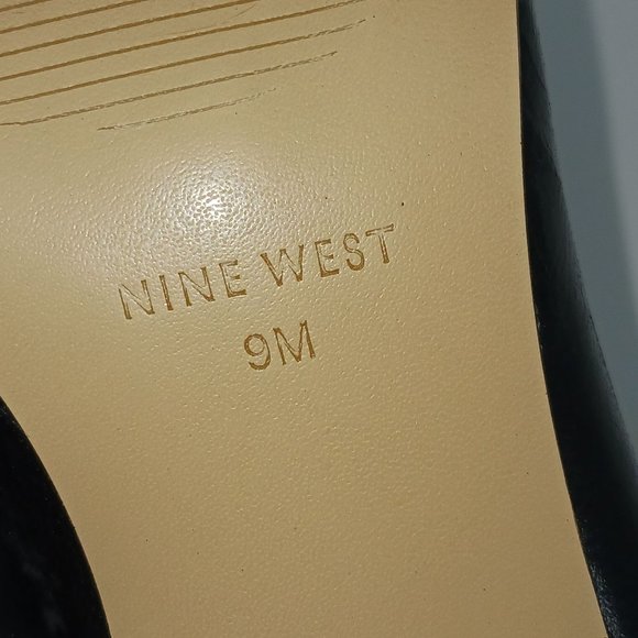 WOMEN'S NINE WEST 9M FLAX LEATHER POINTED TOE CLASSIC HEELS - Picture 4 of 7